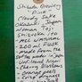 Handwritten label on a green background describing Shibata Brewery 'Pink' Cloudy Sake.