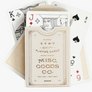 Each drawing on every playing card is re-imagined. The illustrations of the characters, symbols and each letter and number new. Premium grade playing cards Bee quality card stock Emboss Gold Foil. Made in the USA.