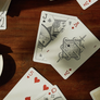 Each drawing on every playing card is re-imagined. The illustrations of the characters, symbols and each letter and number new. Premium grade playing cards Bee quality card stock Emboss Gold Foil. Made in the USA.