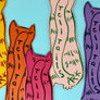 Double sided leather cat bookmark.