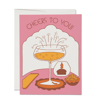 Cheers to you greeting card. Blank inside.