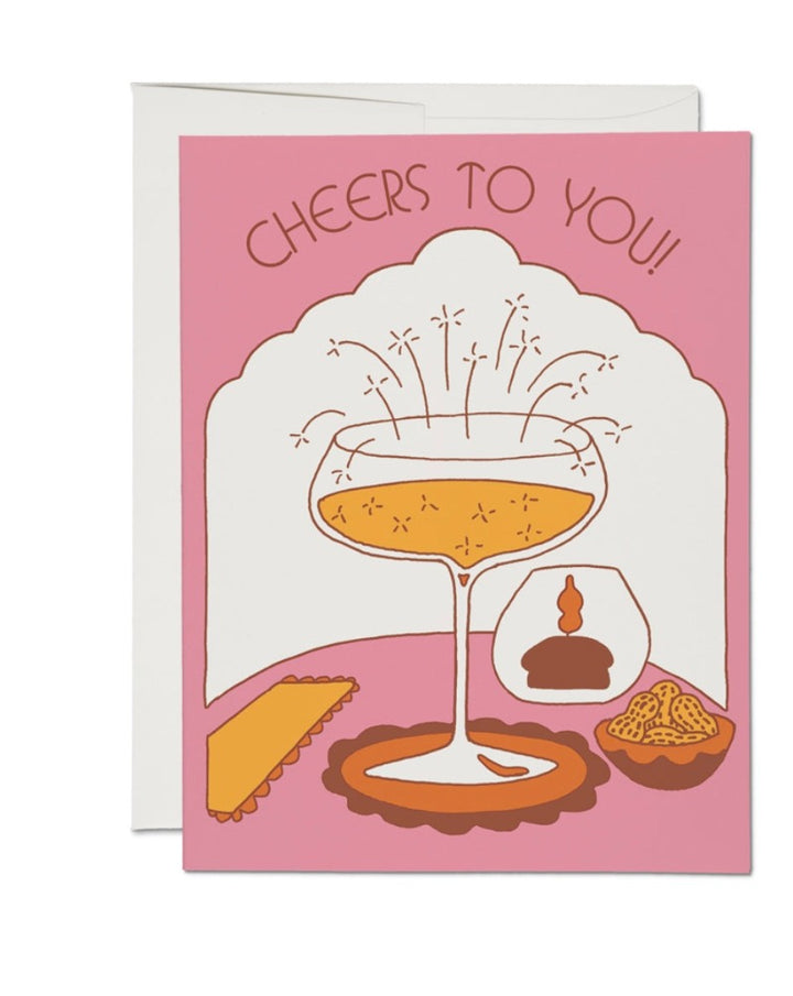 Cheers to you greeting card. Blank inside.