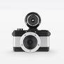 With a sleek black metallic design, the oh-so-adorable Fisheye Baby 110 Camera may be small, but it packs a 170-degree punch, shooting super-cool bulbous spheres on 110 film.