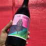 100% Listan Negro Canary Islands, Spain.  Woman winemaker - Dolores Cabrera Fernandez. All natural. Drinks like an abstract painting, popping with inky fruit and brushstrokes of volcanic ash. Strong strawberry and earthiness. Dry + bursting.