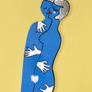 Double sided bookmark One side hugging, one side BOOK LOVERS. Blue with silver (other colors shown are for example only).
