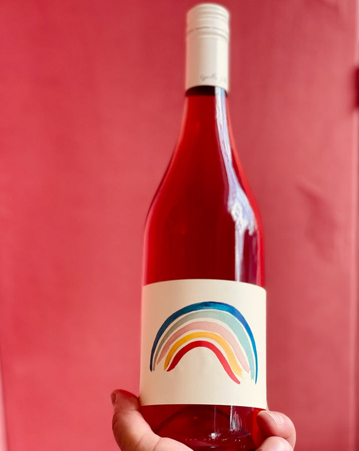 White and red grape blend. Basket Range, South Australia.  Woman winemaker - Rainbo Belton. All natural. Rose of days. Peaches and cream. Spearmint and eucalyptus. Strawberry flowers. Fun kind of funky. Tropical citrus. Petrol and cherry.