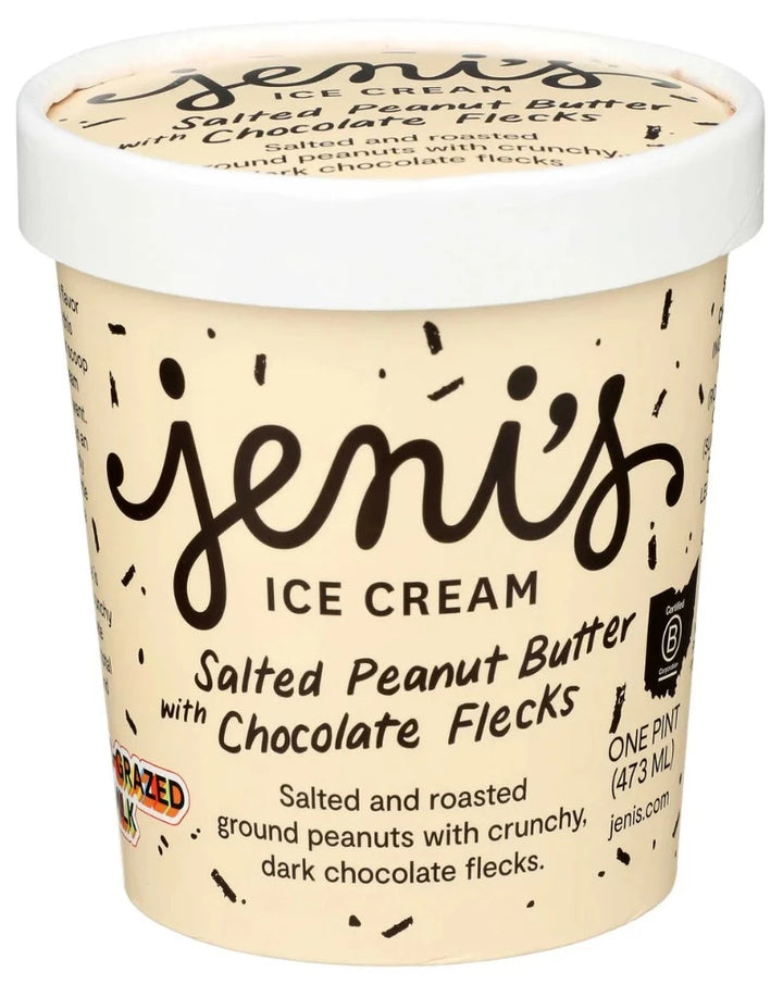 Salted and roasted ground peanuts with grass-grazed milk and crunchy, dark chocolate flecks.