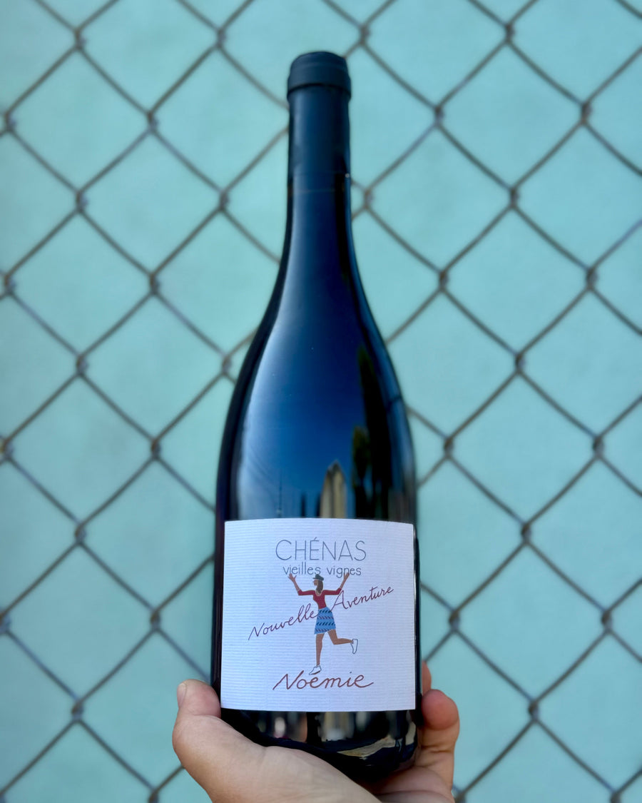 100% Gamay
Beaujolais, France.

Woman winemaker - Noemie Vionnet.
All natural.
Chillable red.
First solo vintage from a legends daughter.
Cherry pop rocks.
Gunpowder smoke.
Strawberries in dirt.
Banging Beaujolais.
Blackberry barn.
Meaty and herbal.
Concentrated.