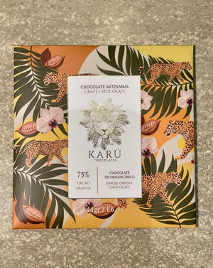 KARÜ CHOCOLATES 75% CACAO SINGLE ORIGIN - Two milk chocolate bars.  Looking for a chocolate that's both rich and satisfying? Our 75% cacao chocolate is the perfect choice! Made with high-quality cacao, it's a bold and intense flavor that's perfect for true chocolate lovers.