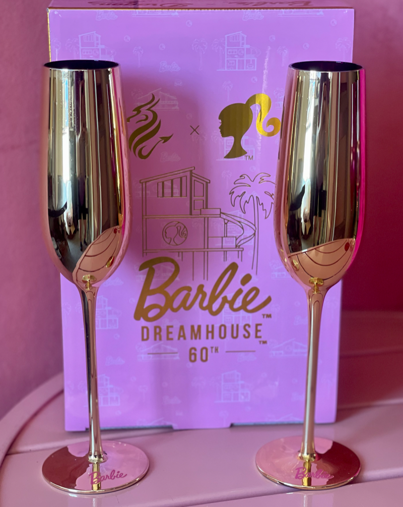 Barbie x Dragon Glassware Dreamhouse Champagne Flutes