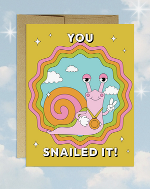 Groovy snail card. Blank inside.