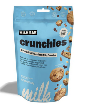 The Milk Bar decadence you love in a new and delicious bite-sized crunch. These Crunchies are full of rich brown butter flavor and sweet chocolate chips, baked to be perfectly snackable with pops of surprise crispy rice cereal for a satisfying crunch, anytime of day. You've never met a cookie like 'em.
