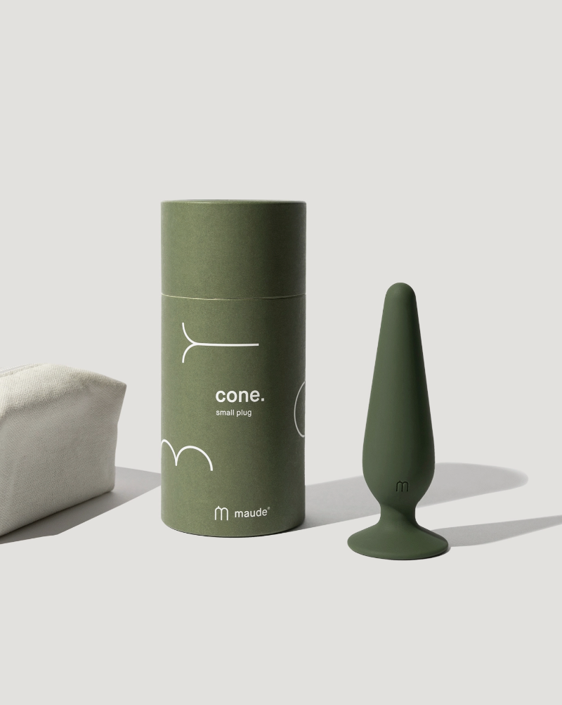 Cone is a discreet and easy-to-use butt plug with a tapered shape and flared base. Made of 100% platinum-grade, soft-touch silicone, cone is phthalate- and latex-free, and waterproof. *Comes with a natural canvas travel pouch perfect for storing cone.  Woman Owned