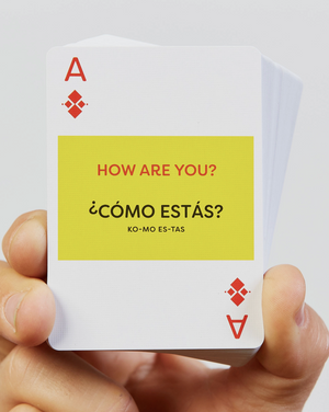 Get up to speed and cheers a Latino in their own language. Salud! With Lingo Playing Cards, you can have hours of fun with your friends and family while on the go.