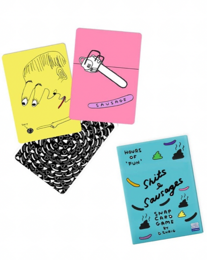 A teen card game, play normal snap or the ‘Sh*ts and Sausages' version for hour of giggles. With hilarious artwork featuring you guessed it either Sh*ts or Sausages it's the perfect present. Specifications - 56 Card Pack  Woman Owned