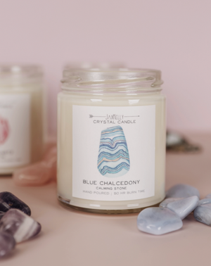 JaxKelly Blue Chalcedony Candle