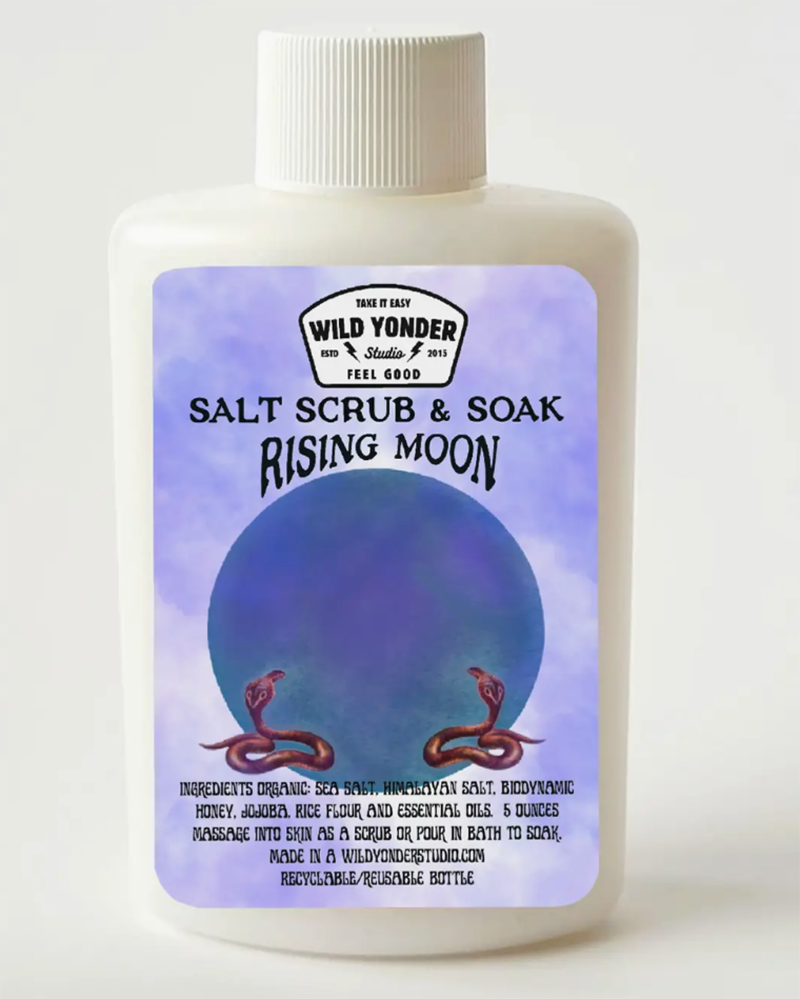 Rising Moon is a sultry, heady blend of Ho Wood, Pine and Patchouli -a customer favorite! Can be used as a bath soak or an amazing in shower body scrub! Hand blended bath soak infused with local biodynamic organic honey, Arizona Jojoba and a blend of botanicals extracts. Slow baths and down time as ceremony