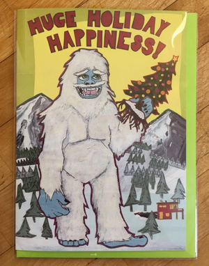 Huge Holiday Happiness Yeti Greeting Card