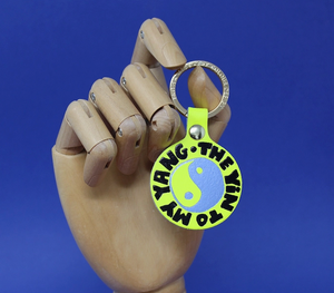 Yin Yang Neon Yellow Key Fob