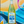 Bottle of Flavia Alle with colorful abstract background