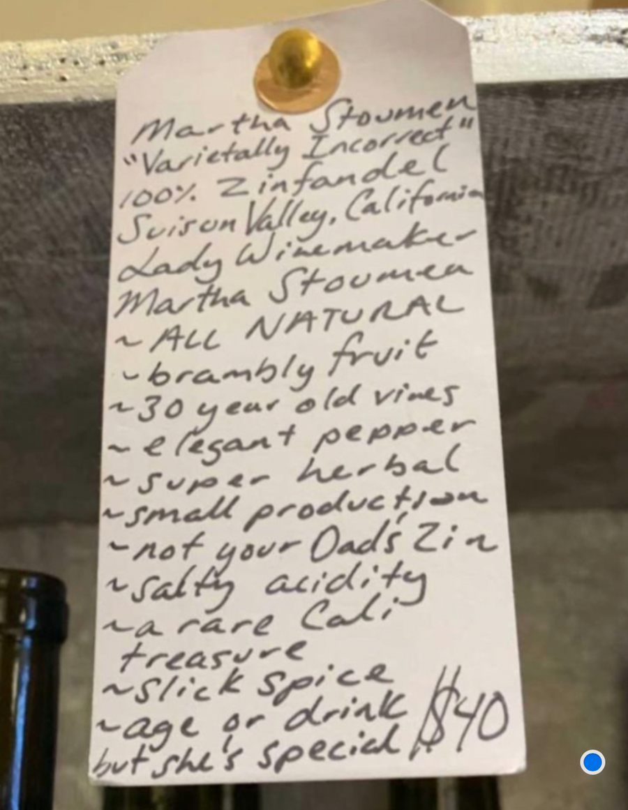 Martha Stoumen 'Young Vines' Zinfandel