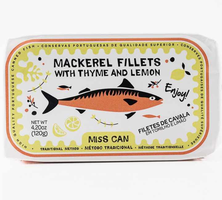 Miss Can by Tin2Table Mackerel Fillets with Thyme and Lemon