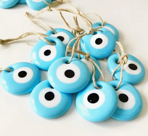 Evil Eye Key Teal Hanging
