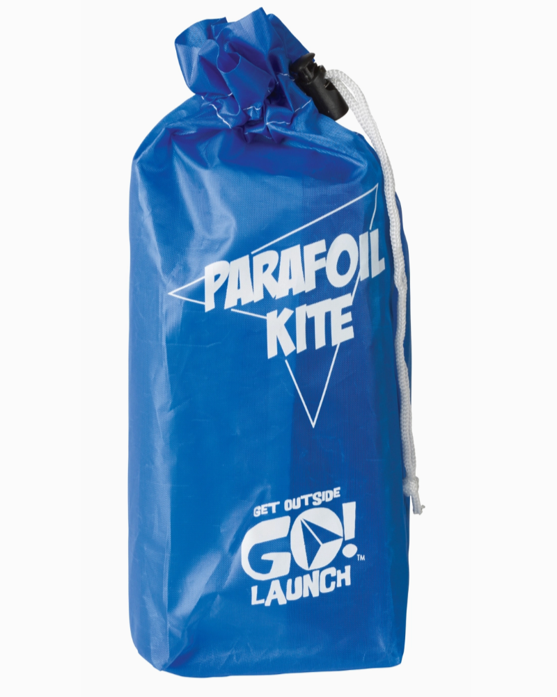 Bright primary colors glow in a sunny sky with this compact size parafoil kite. Lightweight and with an easy-to-hold winder, this kite is a great outdoor activity for youngsters. Comes in its own colorful bag for tidy storage and easy travel, and with no assembly needed, it’s ready to fly right out of the bag. Fly it high with plenty of kite string and watch the 14-inch tail stream through the air.