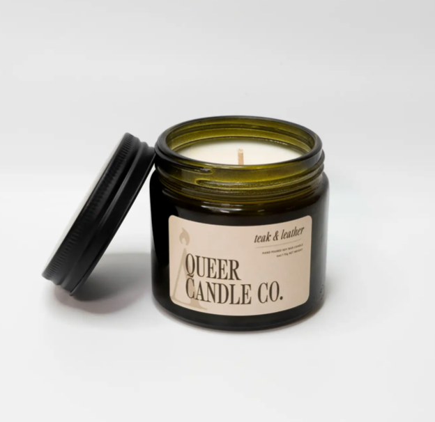 Queer Candle Co. - Teak & Leather Candle