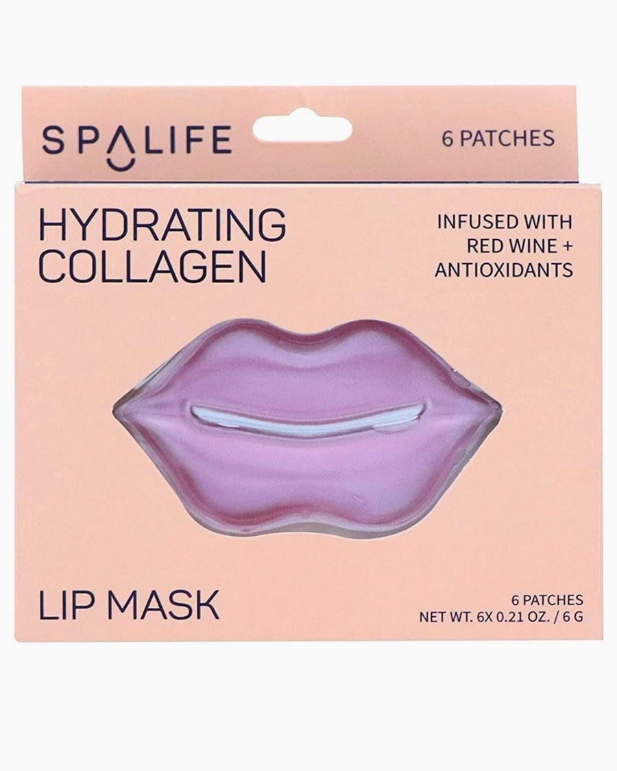 SpaLife hydrating collagen lip mask packaging on a white background