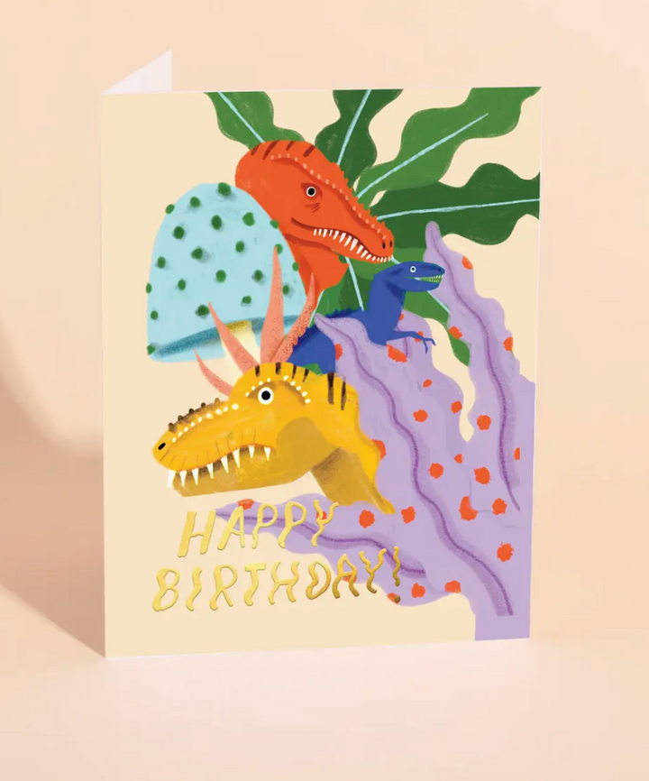 Carolyn Suzuki Jurassic Dino Happy Birthday Greeting Card