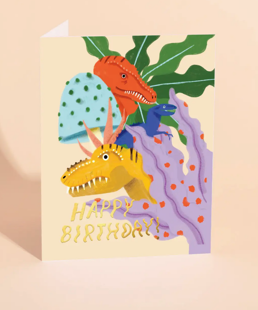Carolyn Suzuki Jurassic Dino Happy Birthday Greeting Card