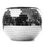 Silver disco ball ice bucket on a white background