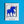 Neon suncatcher with a blue unicorn design in packaging on a blue background