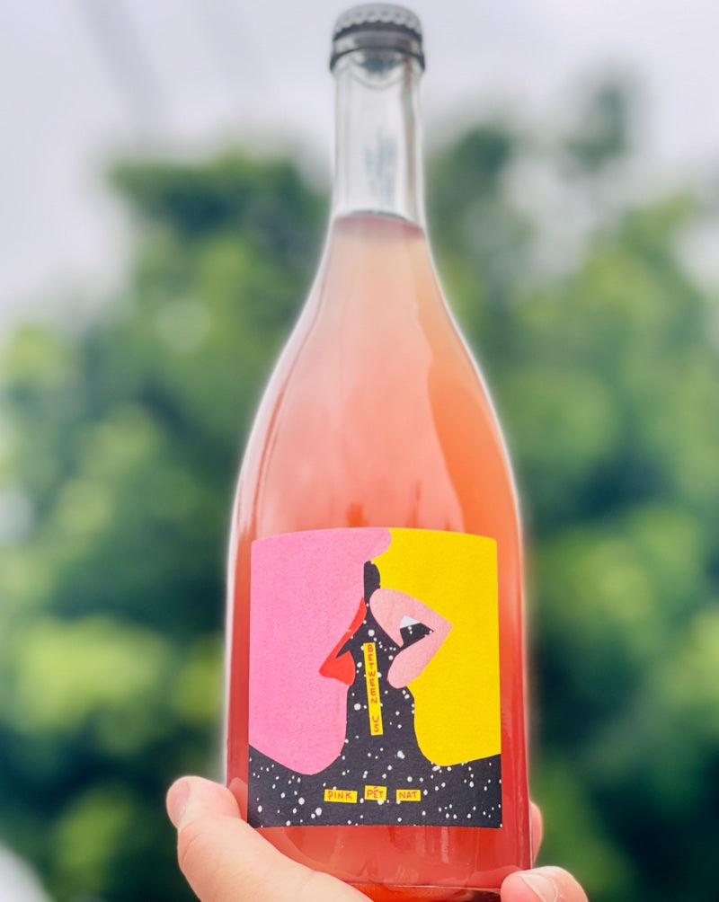 100% Sangiovese Emilia-Romagna Italy.  Woman winemaker - Coly Den Haan & Angelica Luna All natural. Pét-Nat (bubbles). A frothy pink wonderland shooting ray-gun laser minerality and wild berry blasts into your tingling senses.  Earthy delight.  Salted watermelon. Certified Biodynamic.