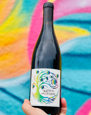 Red blend. Santa Barbara, California.  Woman winemakers - Mireia Taribó + Tara Gomez. All natural. Wife and Wife! Queer made! Native American winemaker. 60% of the proceeds from the sales of this wine will be donated to Santa Ynez Pride and The Rainbow House. Super limited with only 10 cases made. Plus very delicious!!!