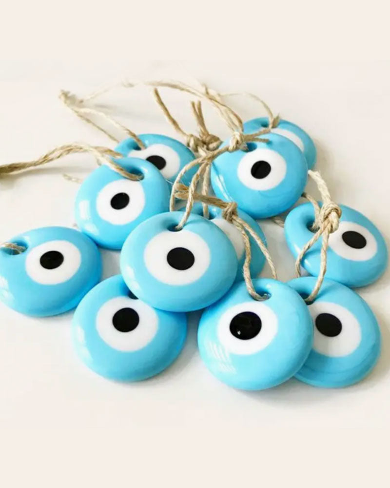 Hand blown glass Evil Eye hanging charm.
