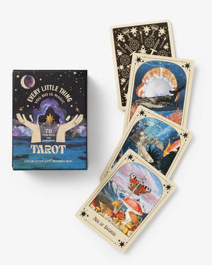 Every Little Thing You Do Is Magic Tarot: A 78-Card Deck and Guidebook is a celebration of your hero’s journey, encouraging you to travel the path of self-inquiry in pursuit of fulfillment, joy, and healing.