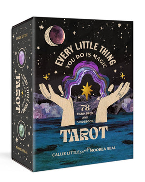 Every Little Thing You Do Is Magic Tarot: A 78-Card Deck and Guidebook is a celebration of your hero’s journey, encouraging you to travel the path of self-inquiry in pursuit of fulfillment, joy, and healing.