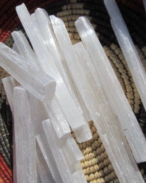 Selenite stick wand for Crystal Healing, Reiki, Protection, Chakras. 4"