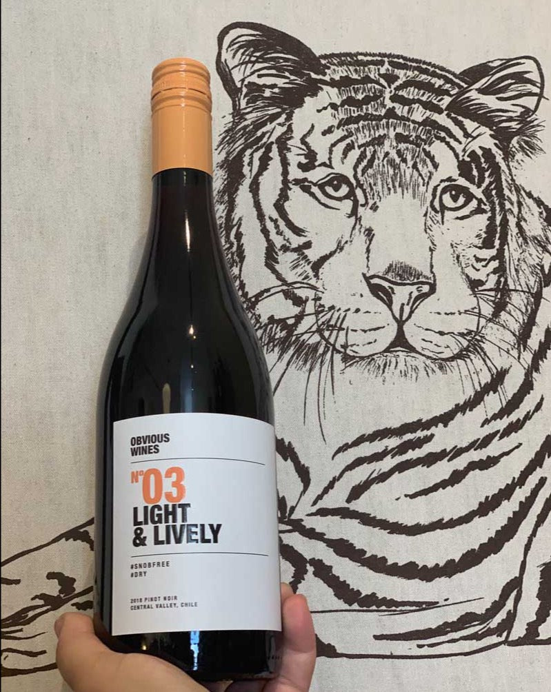 70% Pinot Noir, 30% Tempranillo Central Valley, Chile  Lady winemaker - Miguela Willebois. All organic. Dry spice. Obvious in a good way. Liking this earthy, lovely lady like an Insta pic. Fresh dirt after rain. Sustainable.