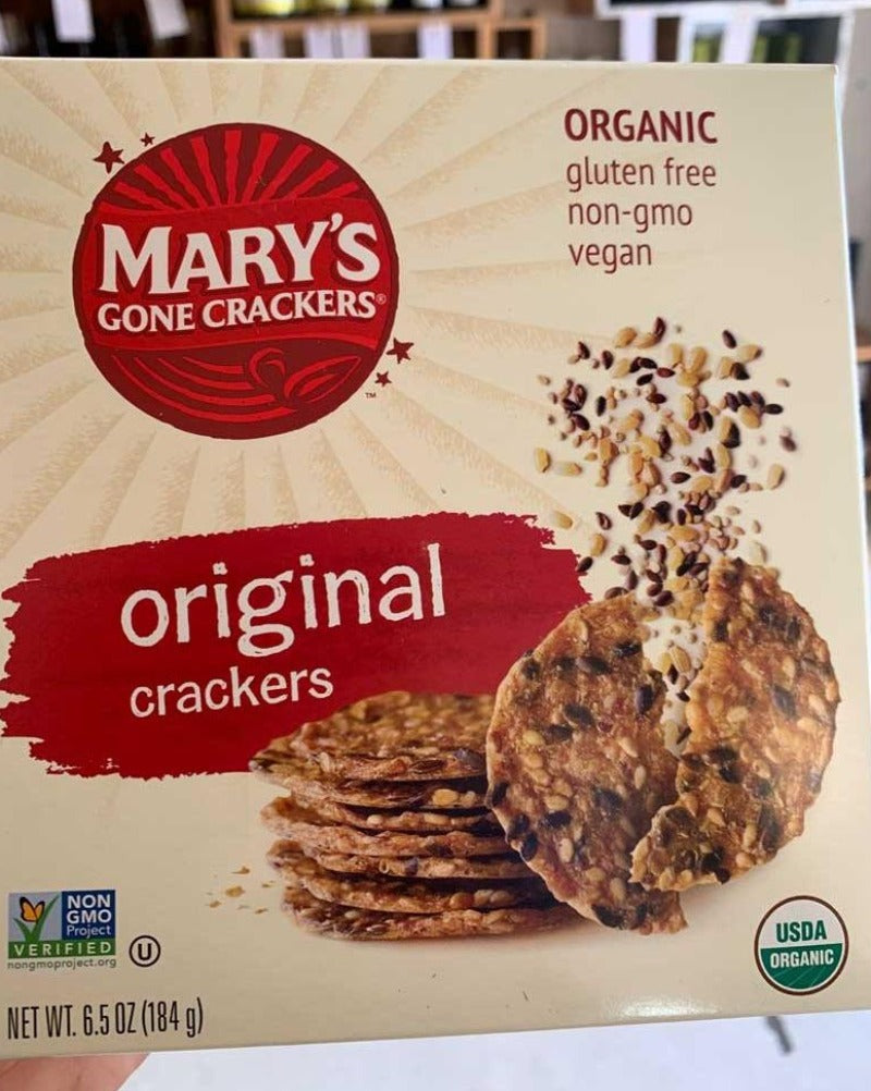 Organic, gluten free, non-GMO, vegan original crackers.