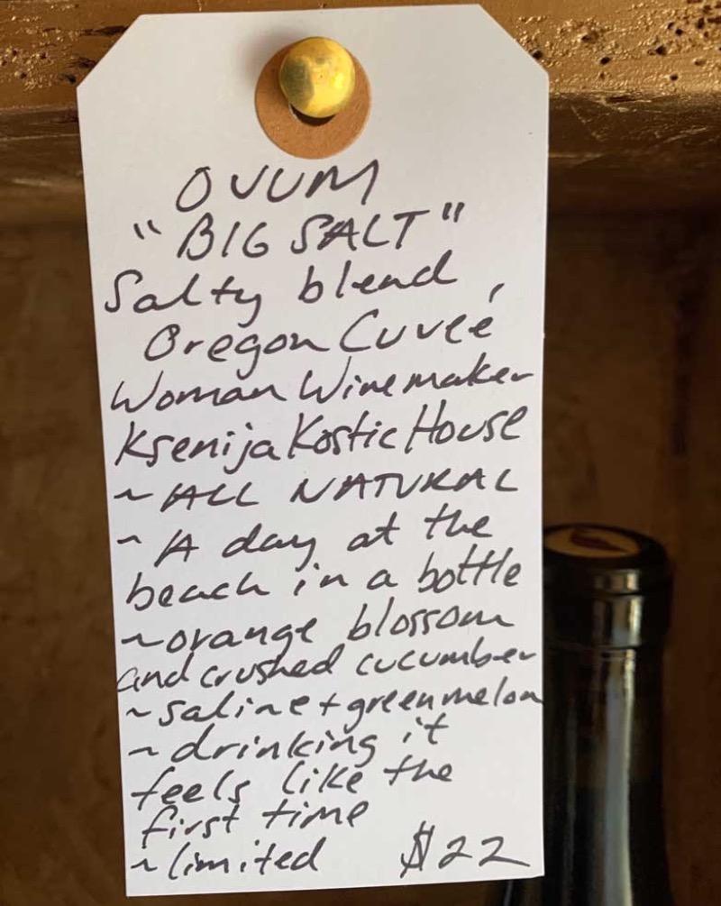 Oregon Cuveé  Woman winemaker - Ksenija Kostic House. All natural. A day at the beach in a bottle. Orange blossom and crushed cucumber. Saline + green melon. Drinking it feels like the first time. Limited.