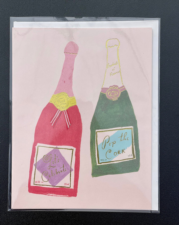 Let's Celebrate + Pop The Cork Greeting Card