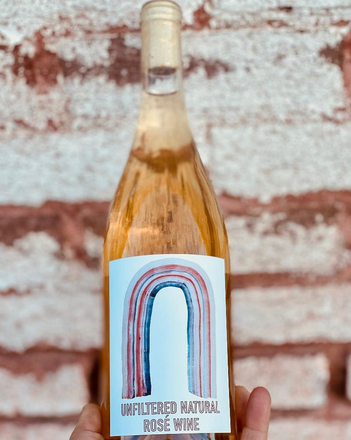 100% Grenache Los Olivos, California.  Woman winemaker - Dakota Jinx. All natural. Like laying in a melon and lychee field staring at pink puffy salted clouds. Dry and fresh and oh so pretty!