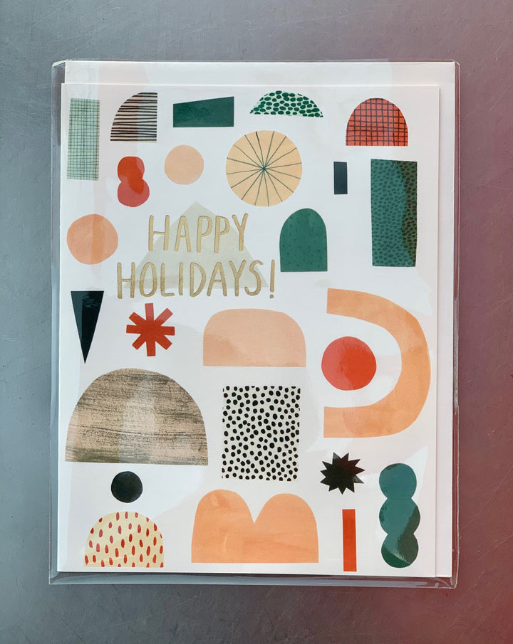 Happy Holidays Abstract Shapes Greeting Card