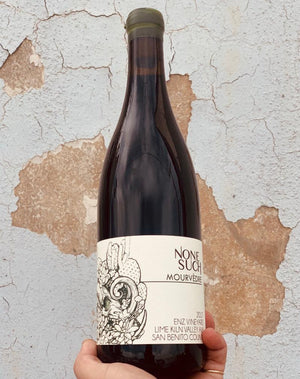 100% Mourvedre. Monterey, California.  Woman winemaker - Caitlin Quinn. All natural. Chillable red. We are the only shop to have 2017!! There's a deep and dense core with rich-earth lushness + wild rose elegance like a magic mushroom trip fro your palate.