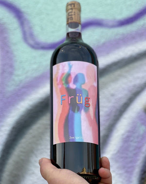 100% Zweigelt. Burgenland, Austria.  Woman winemaker - Pia Wurzinger. All natural. Chillable Red. Liter (1 1/2 bottles) Like an all night cherry dance party with fig beats and a spicy-bright light show for your mouth. Savory zinger. Party girl.