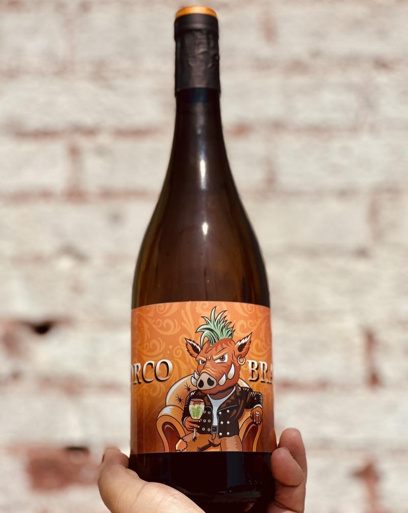 100% Albariño. Rías Baixas, Spain.  Woman winemaker - Constantina Sotelo. All natural. ORANGE WINE. LIMITED!!! Aged in clay amphora.  Rich and super complex. Only 666 bottles made. Crunchy rocksalt over frosted fruit. Tangerine pulp and wet rocks.