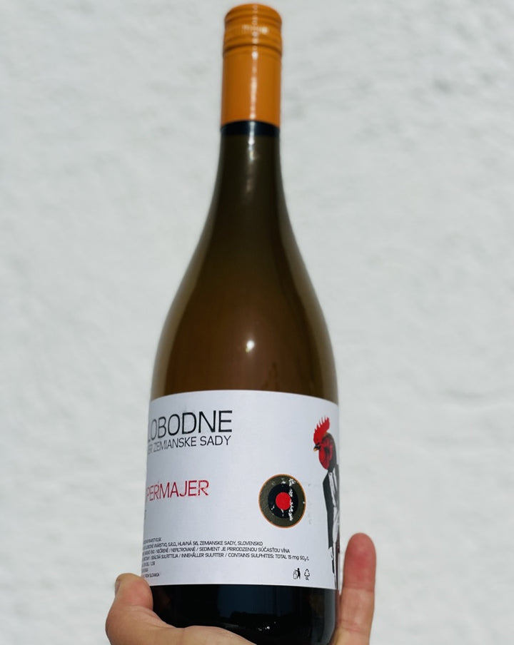 100% Veltlini. Trnava, Slovakia.  Woman winemaker - Katarina Kuropkova. All natural. Orange Wine. 2 weeks on skins. If the nerds in Weird Science made a wine instead of a lady. Salted dried apricots. Petrol blossom. Marzipan and ginger.